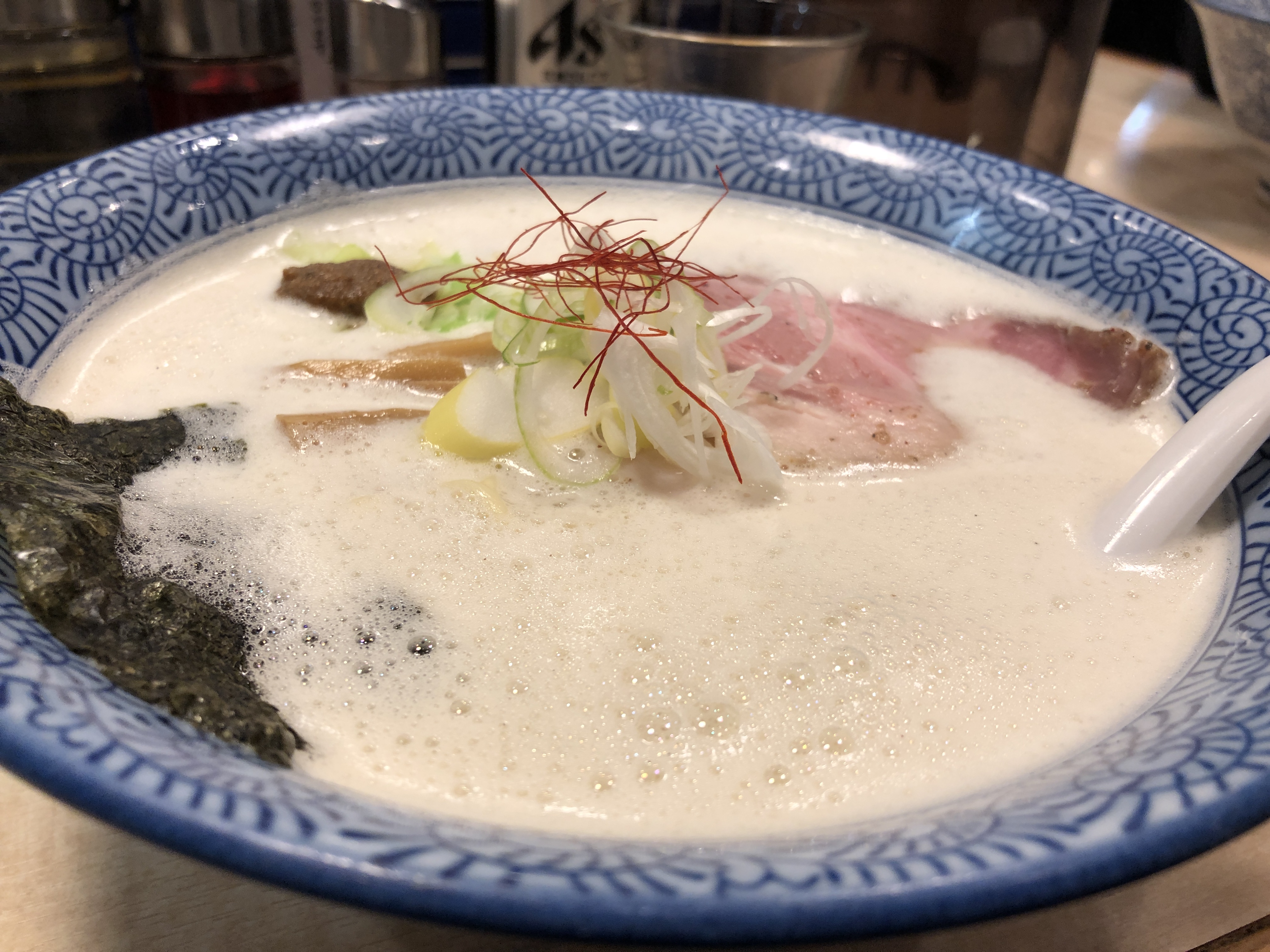 2018/12　四谷三丁目 鶏豚骨 一學 乳白色の鶏豚スープ